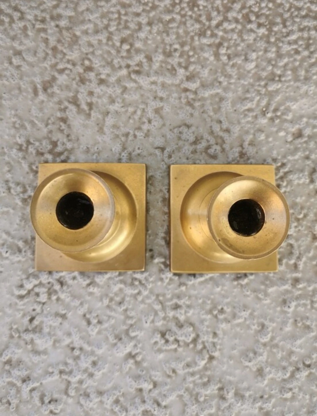 Pair of Small Vintage Brass Candle Holders With Square Base - photo 4