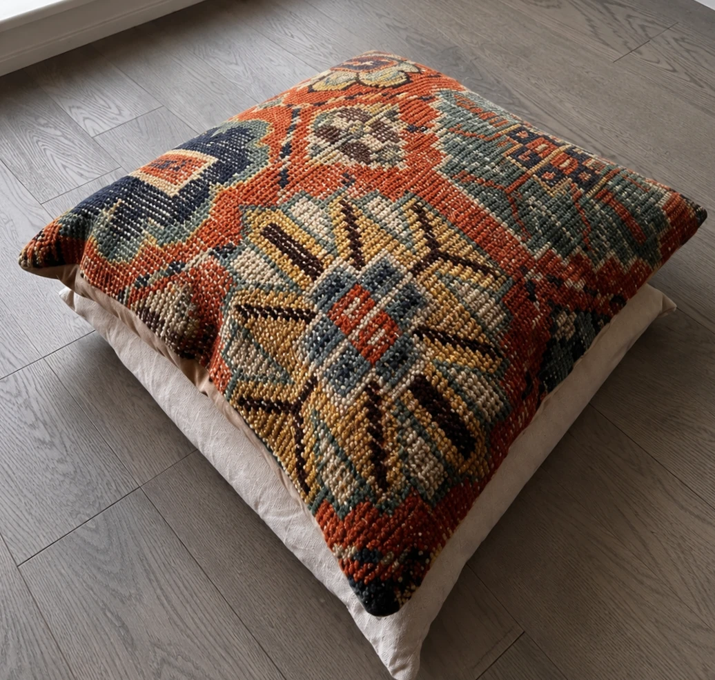 Textured Decorative Floor Cushion kilim - photo 2