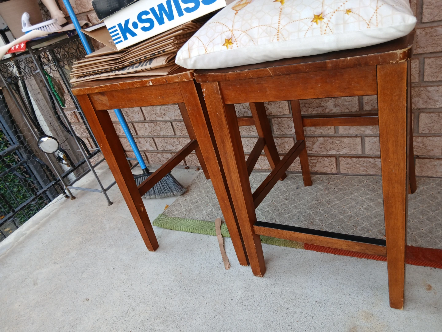 Two Wooden Bar Stools - photo 2