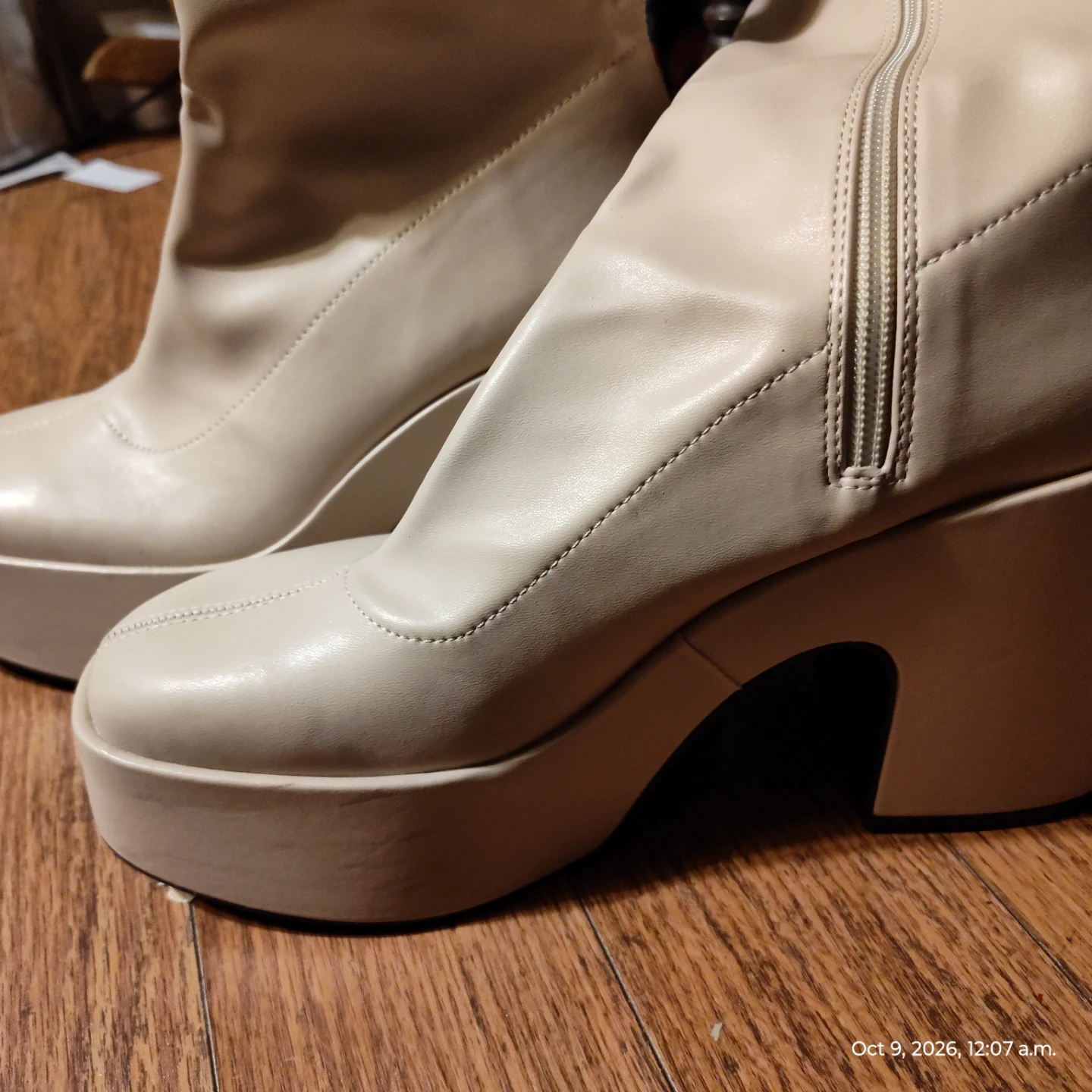 Zara Platform Boots Beige - photo 3