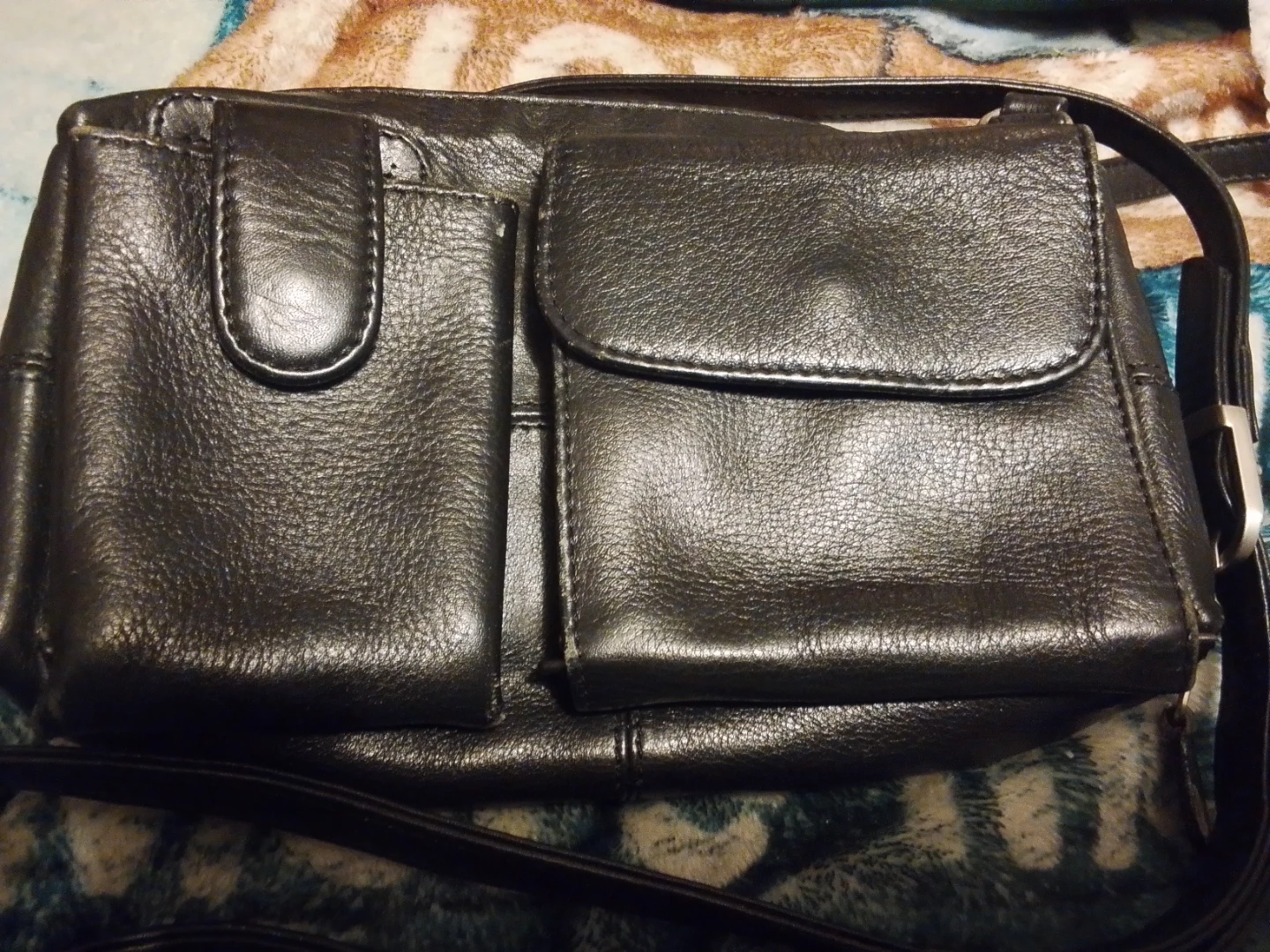 Black Leather Crossbody Bag