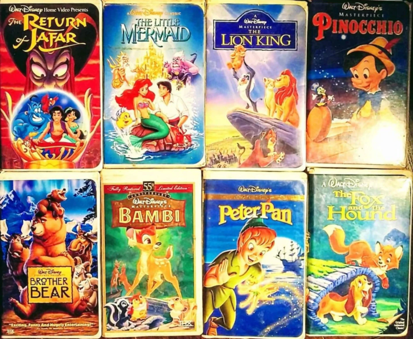 Set of 8 Walt Disney VHS Tapes