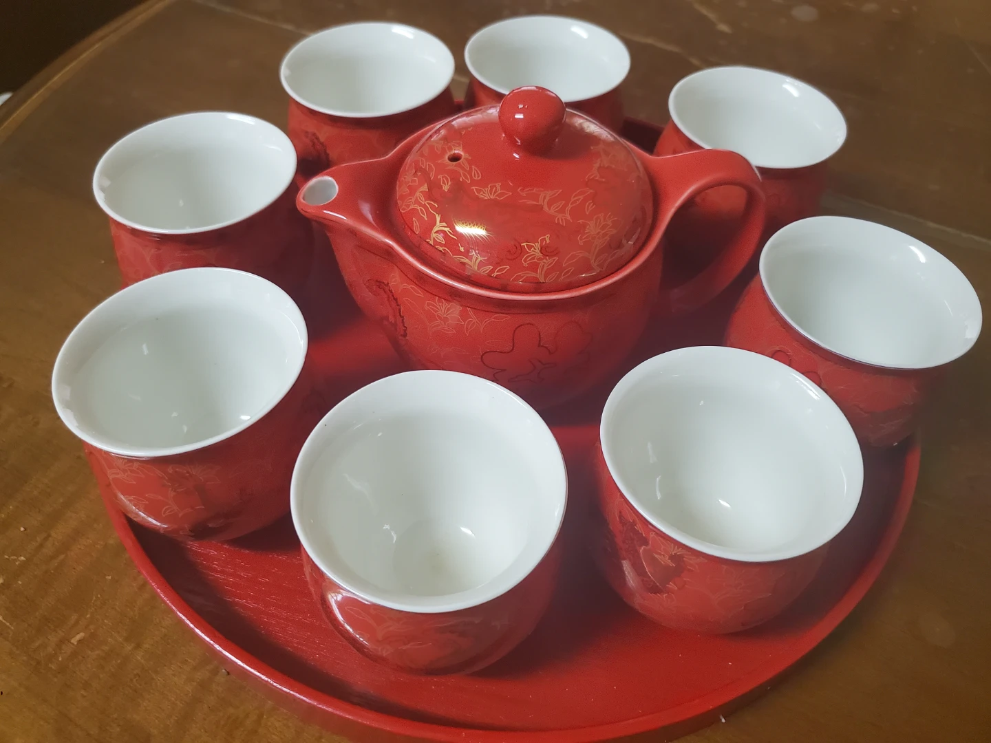 Red Traditional Tea Set - photo 2
