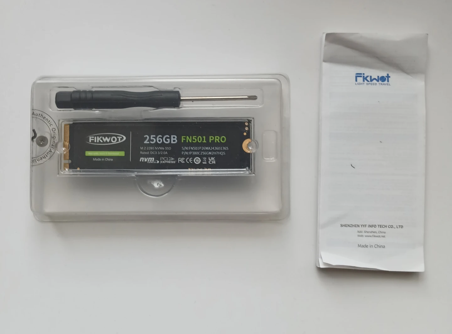 Fikwot FN501 PRO 256GB NVMe SSD