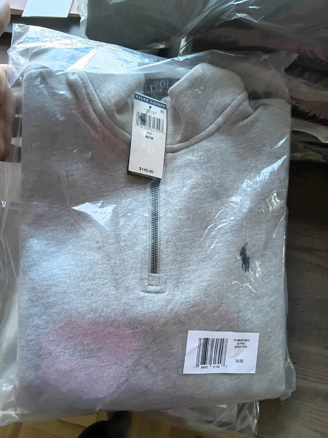 Ralph Lauren Quarter-Zip Pullover Grey Medium