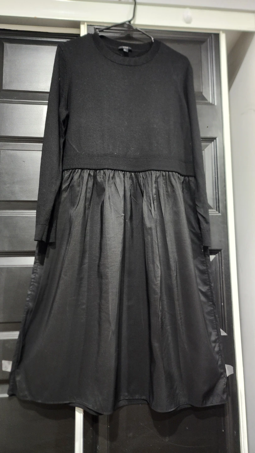 COS black long-sleeve dress