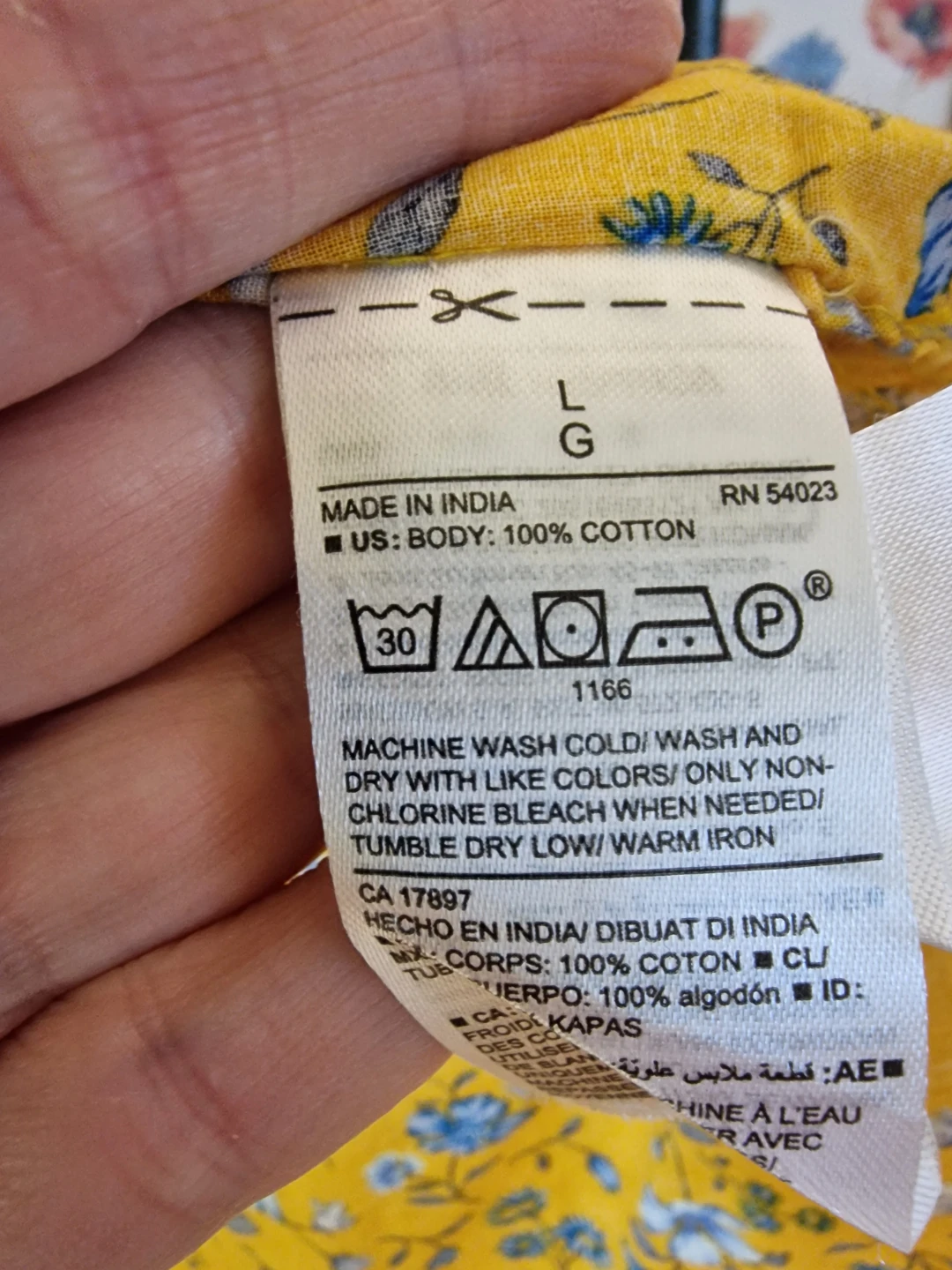 Yellow Floral Cotton Button-Down Shirt - photo 3