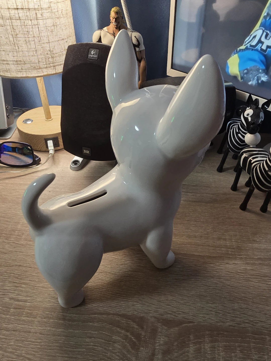 White Ceramic Dog Coin Bank - photo 4