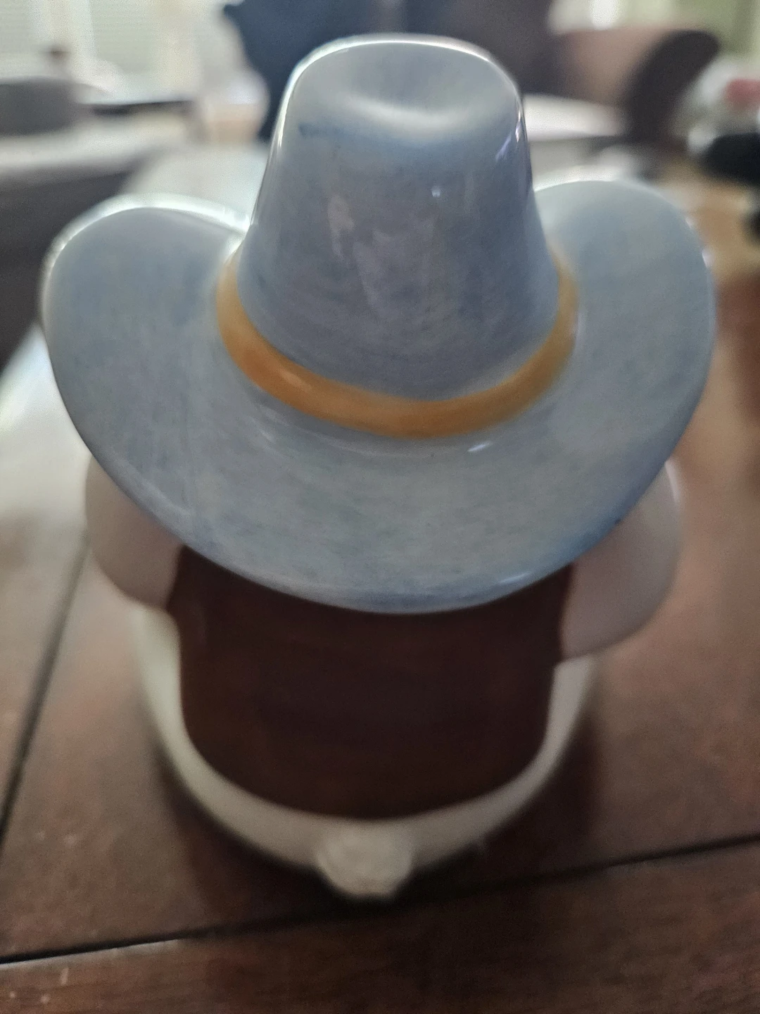 Vintage Ceramic Cowboy Bunny Easter Coaster Set of 4 with Caddy - photo 3