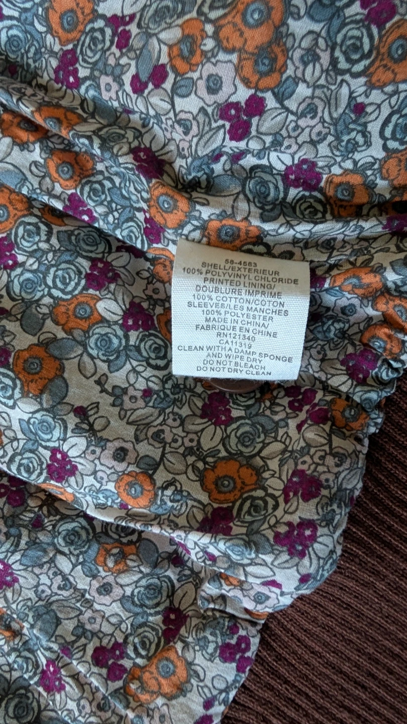 brown faux leather jacket with floral print - photo 5