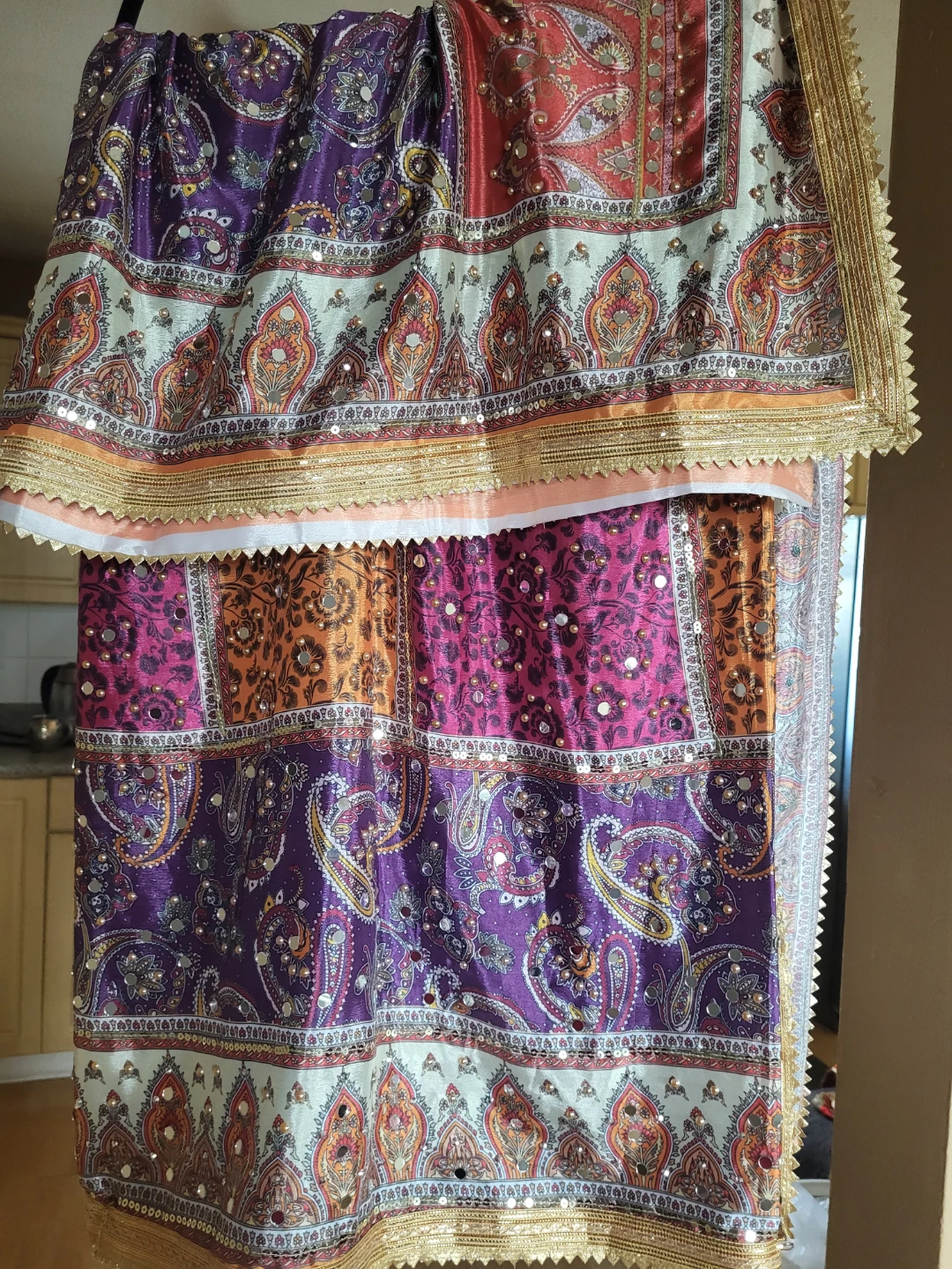 Two Decorative South Asian Scarves - photo 2