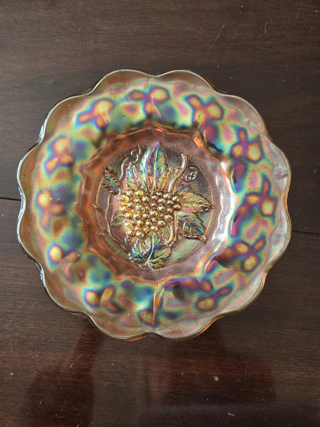 Vintage Imperial Glass Bowls - Grape & Chrysanthemum