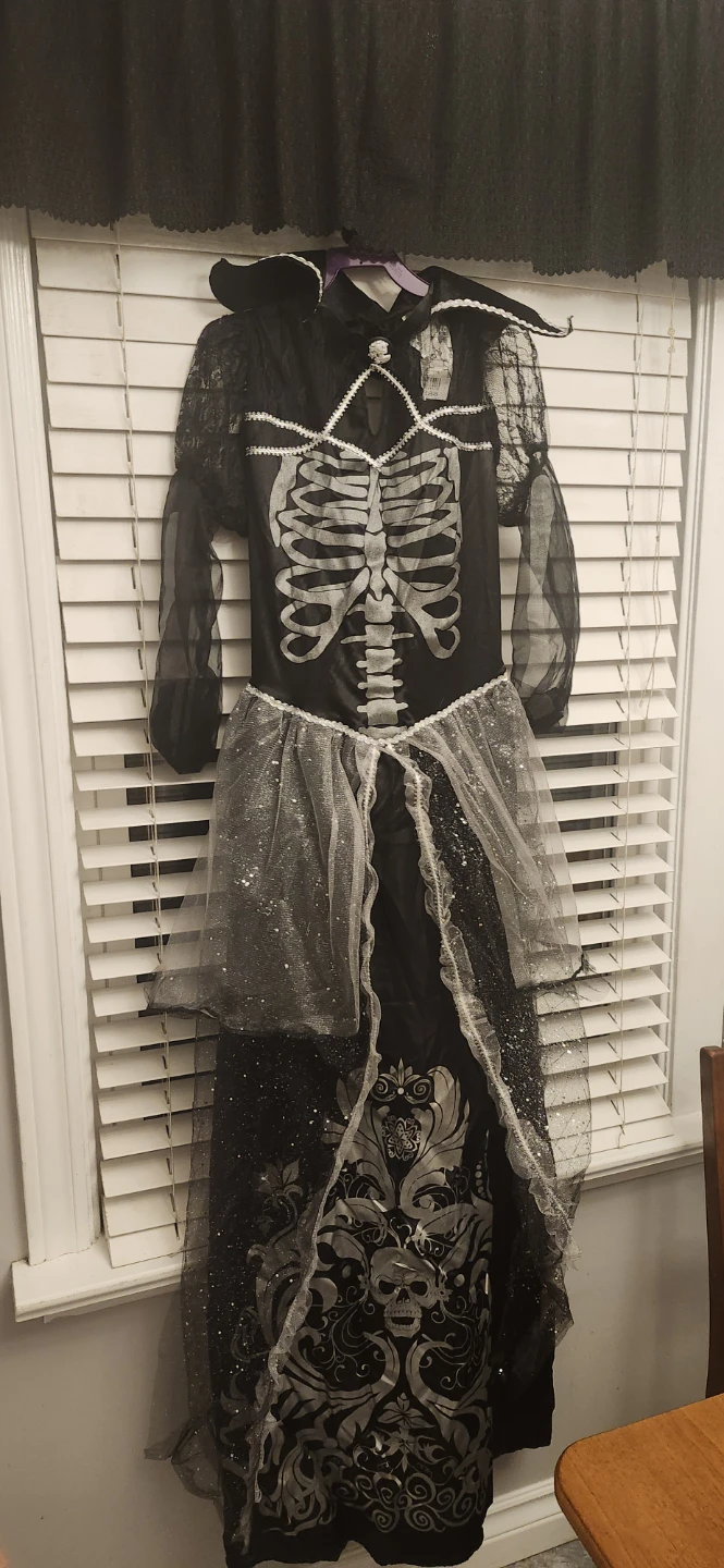 Skeleton Bride Halloween Costume 12-14