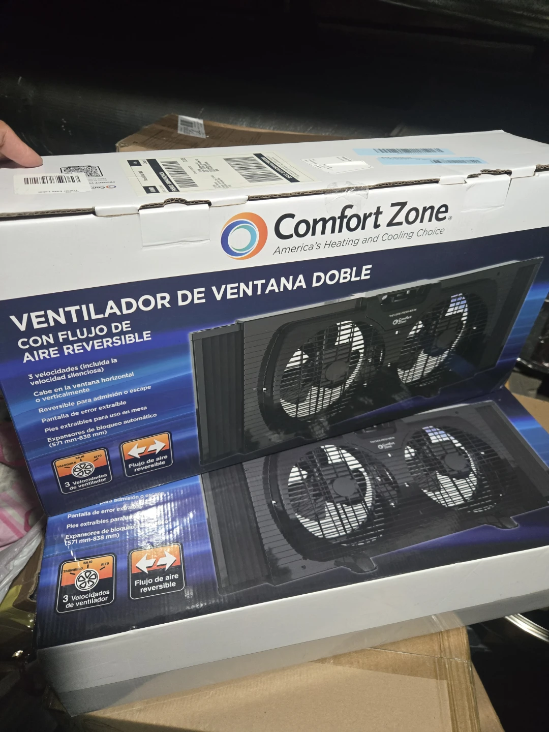 Comfort Zone Reversible Twin Window Fan - photo 5