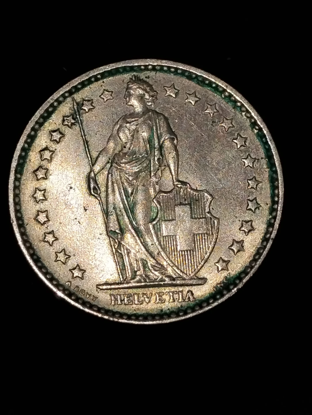 1968 Swiss 2 Franc Coin
