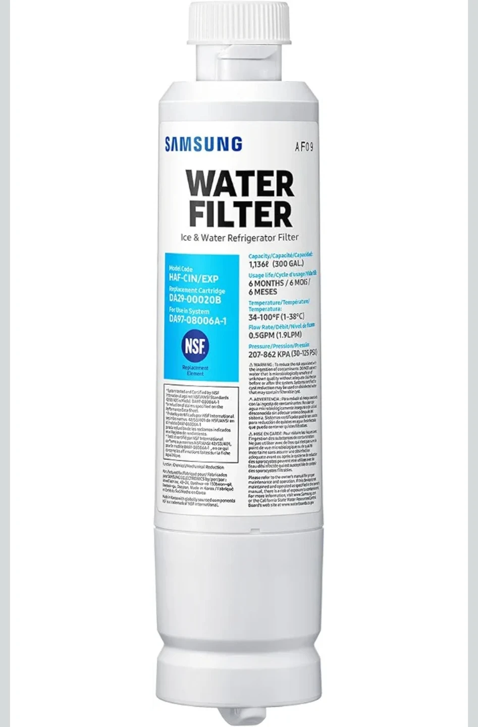 Samsung HAF-CIN/EXP Refrigerator Water Filter DA29-00020B