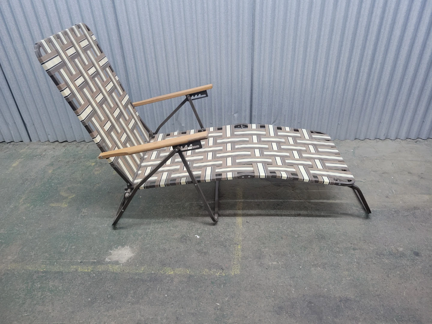 Folding Lawn Chair with Woven Strap