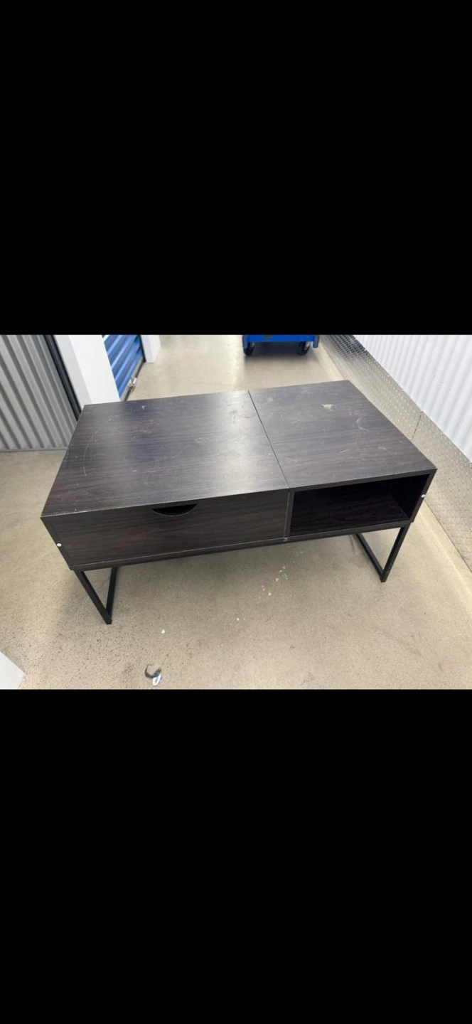 Dark Wood Lift-Top Coffee Table