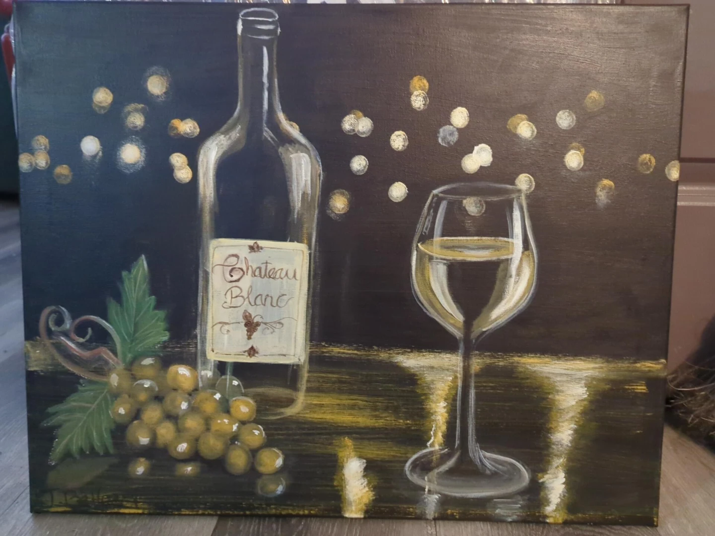 🍷 Chateau Blanc – Original Acrylic Painting