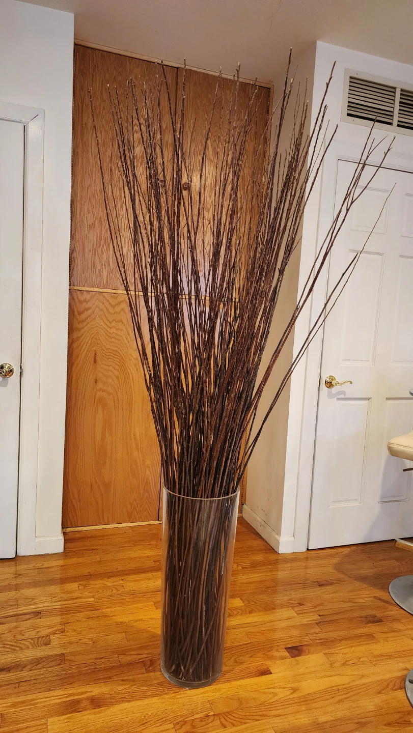 Tall Glass Floor Vase with Decorative Twigs - photo 5