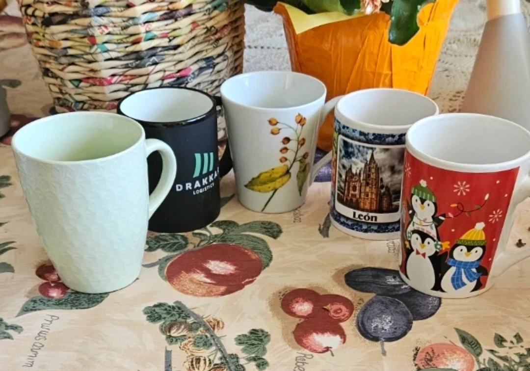 Assorted Mugs and Travel Bottle