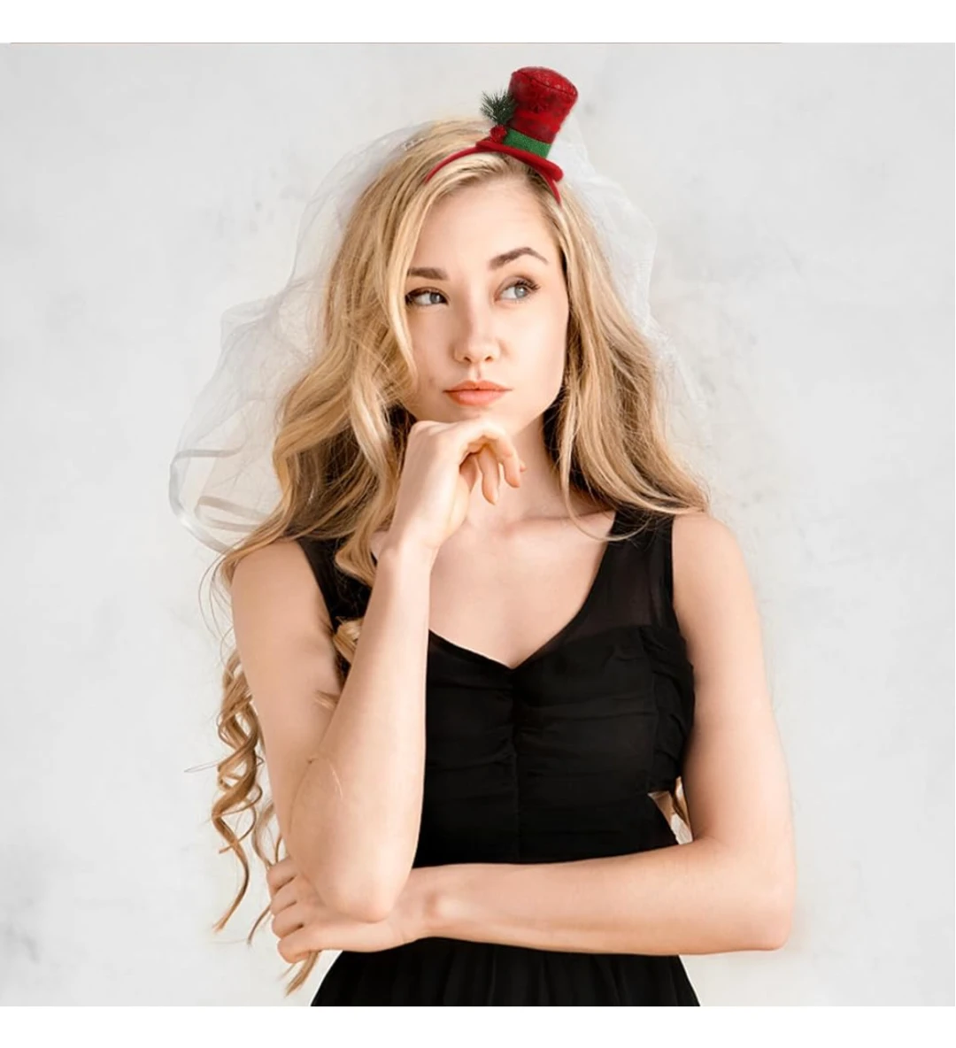 Red Christmas Top Hat Headband - photo 2