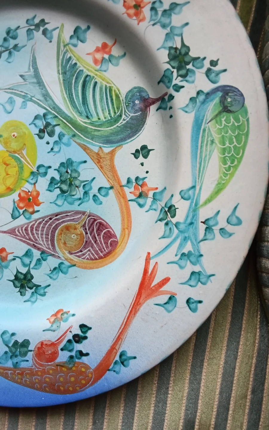 Huge 17" Hand-Painted Italian Ceramic Charger Platter - photo 5