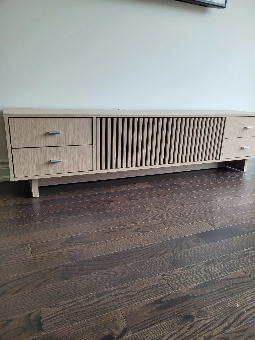 Light Wood Media Console 70 inch long