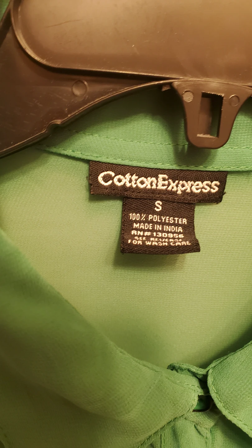 Cotton Express Green Tie-Front Blouse - photo 5
