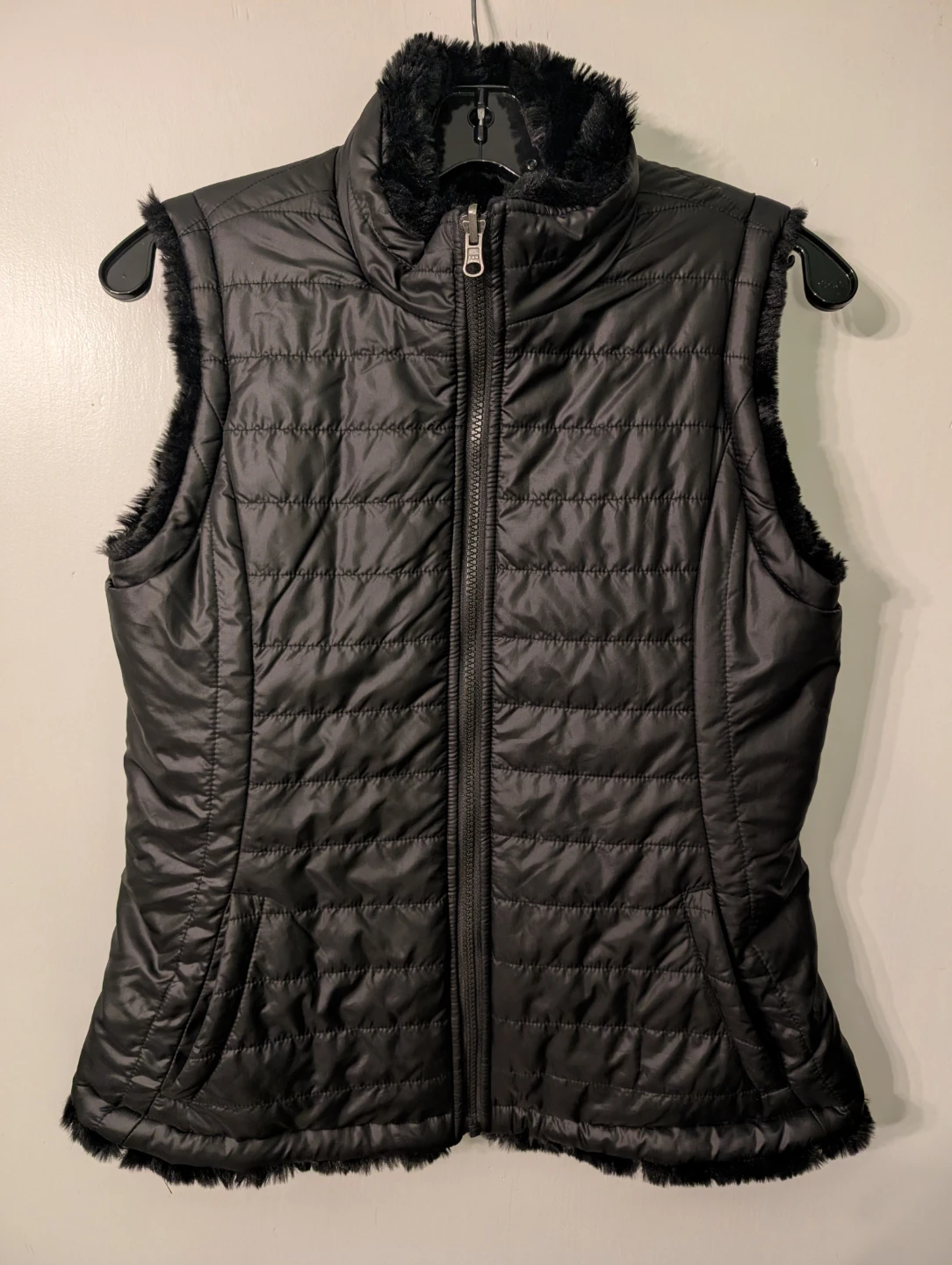 Nicole Miller Reversible Faux Fur Puffer Vest