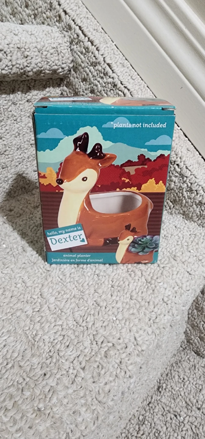Two Dexter the Deer Animal Planters