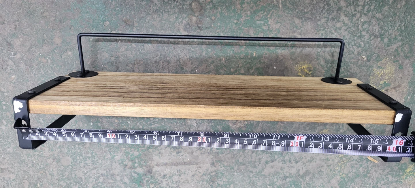 Industrial Wall Mounted Wood and Metal Shelf - photo 5