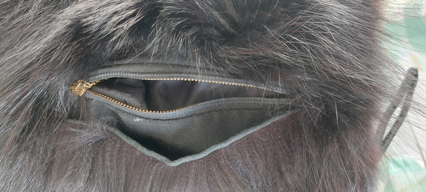 Black Fur Muff 11.5in square - photo 2