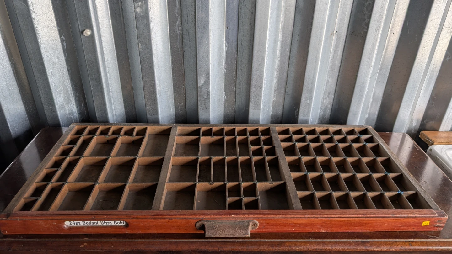 Vintage  Wooden Typesetter Drawers - photo 2