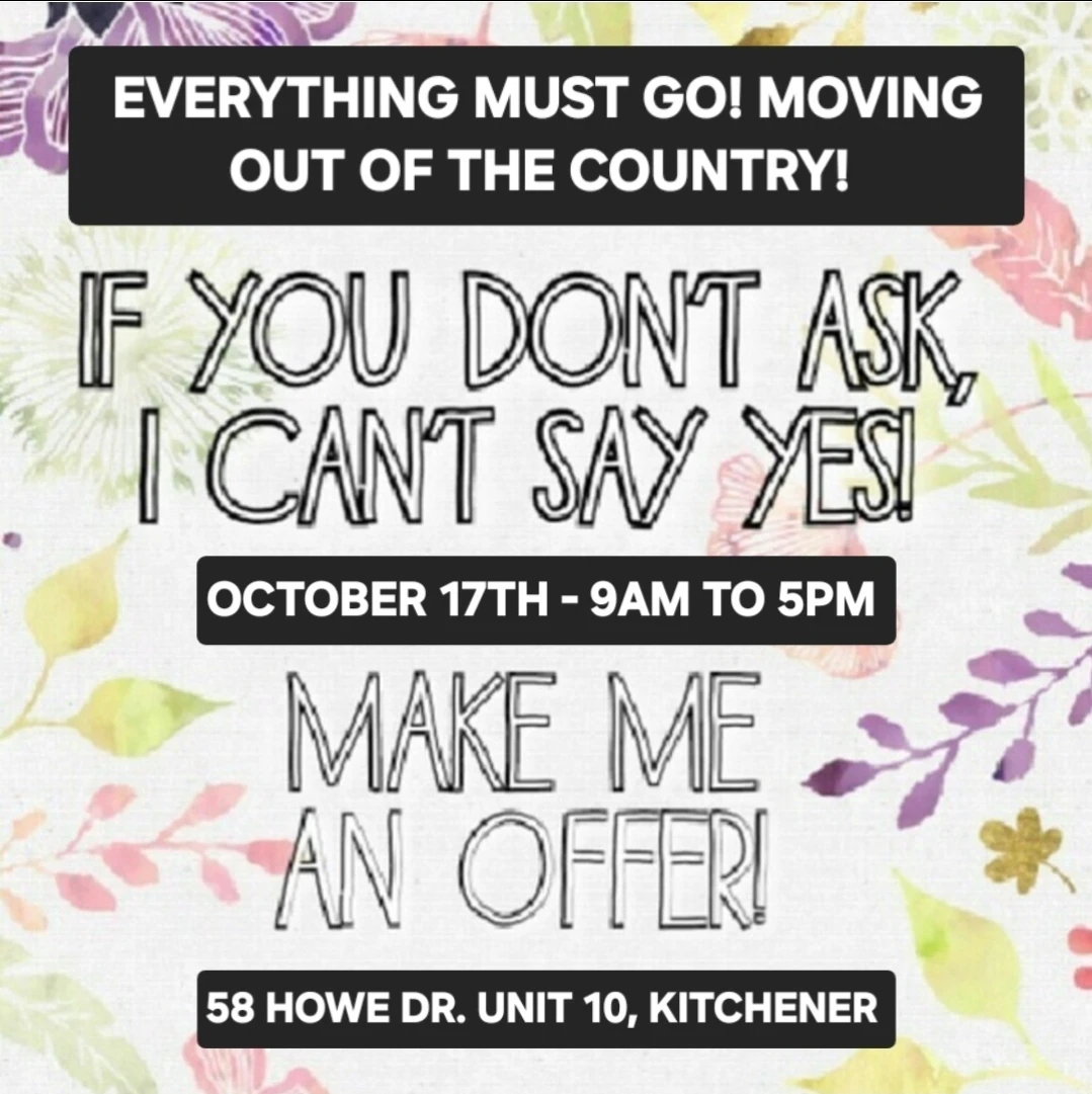 MOVING OUT OF COUNTRY SALE