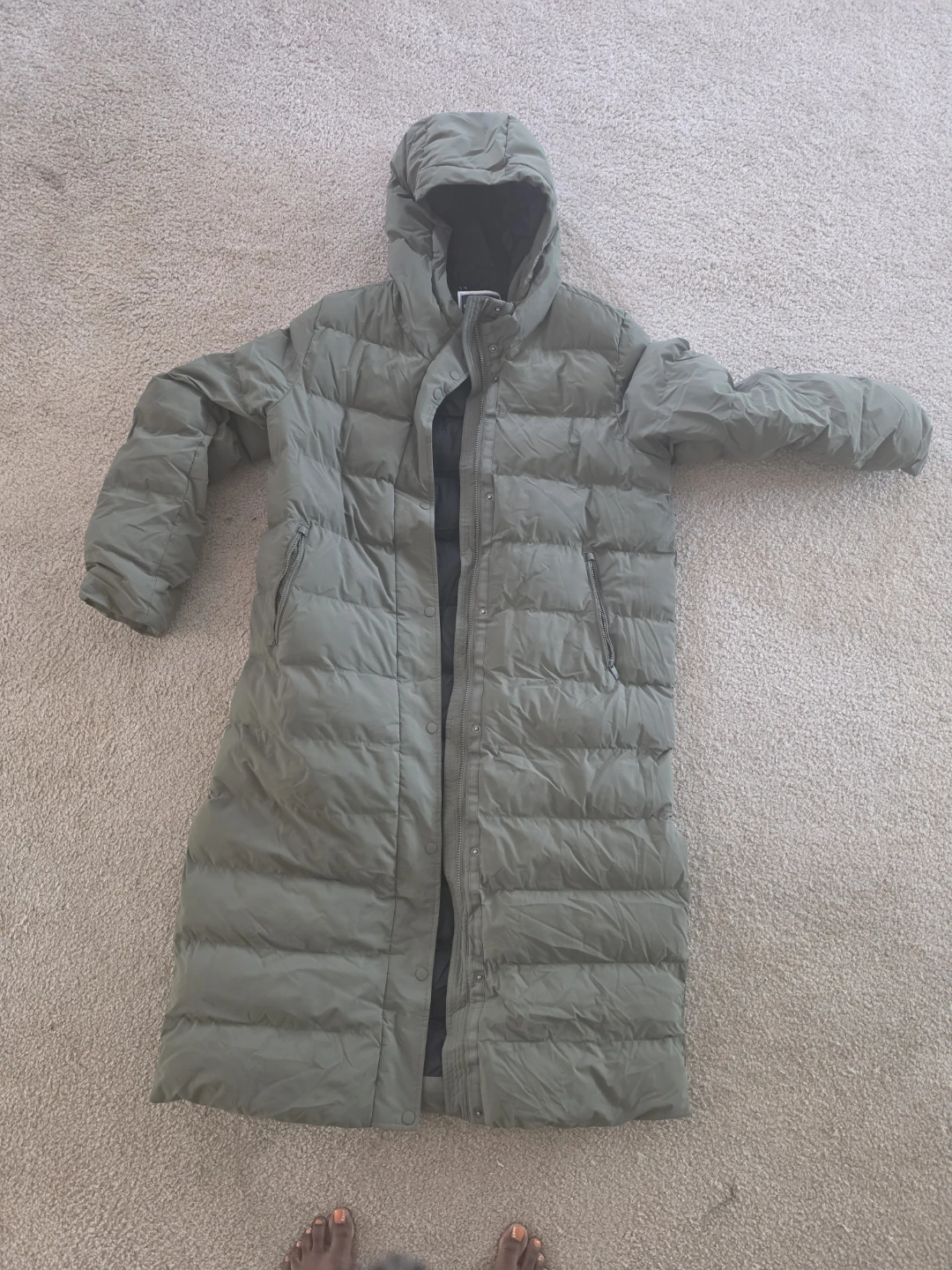 Denver Hayes Olive Long Puffer Coat
