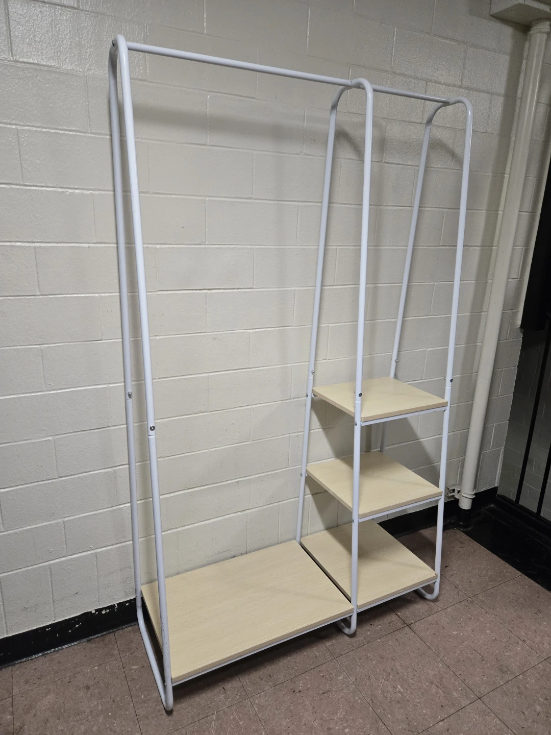 IRIS USA White Metal Garment Rack Organizer Clothes Shelf - photo 2