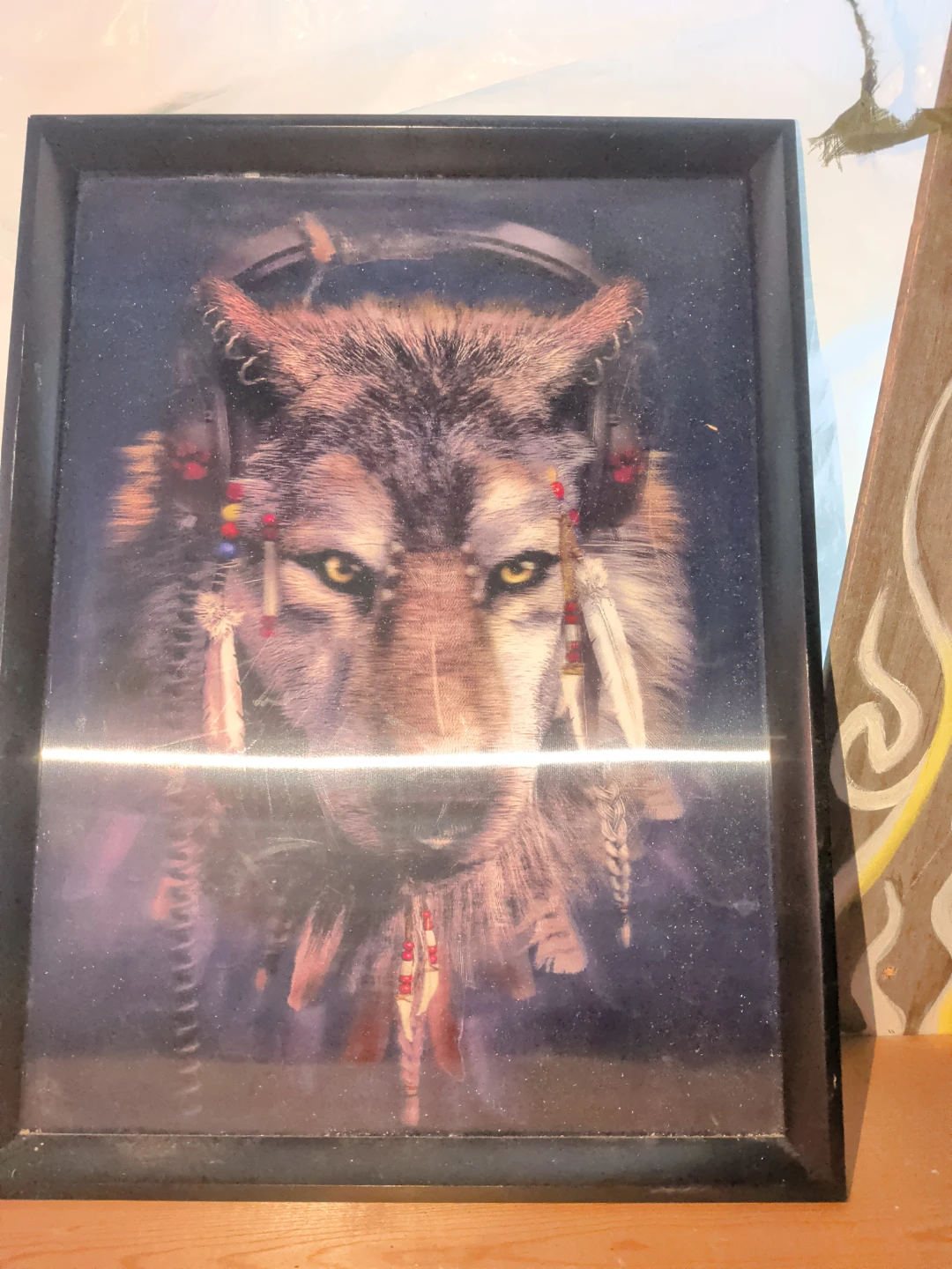 Framed Wolf Art Print 3d motion