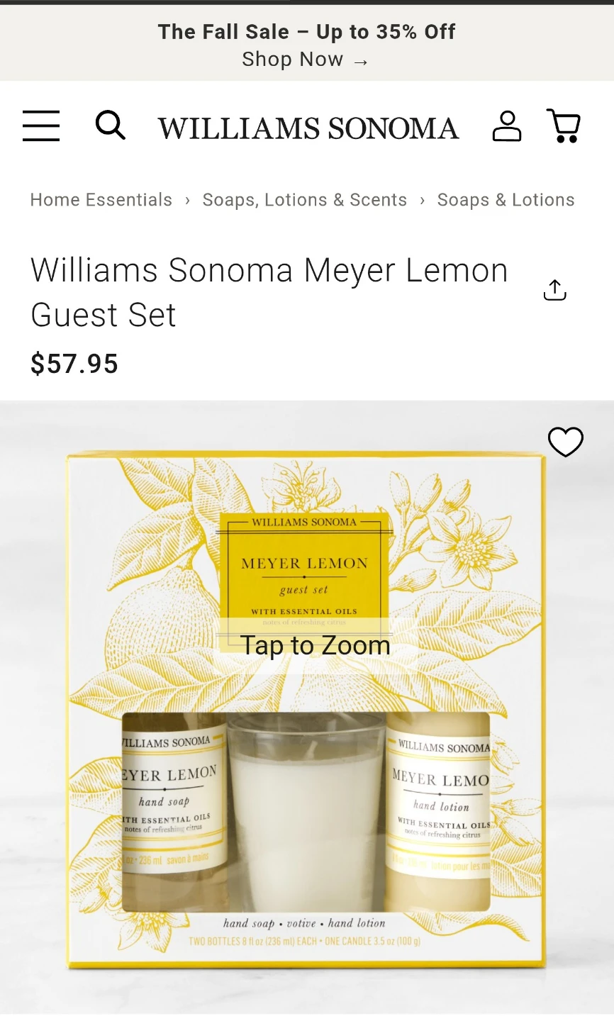 Williams Sonoma Meyer Lemon Guest Set