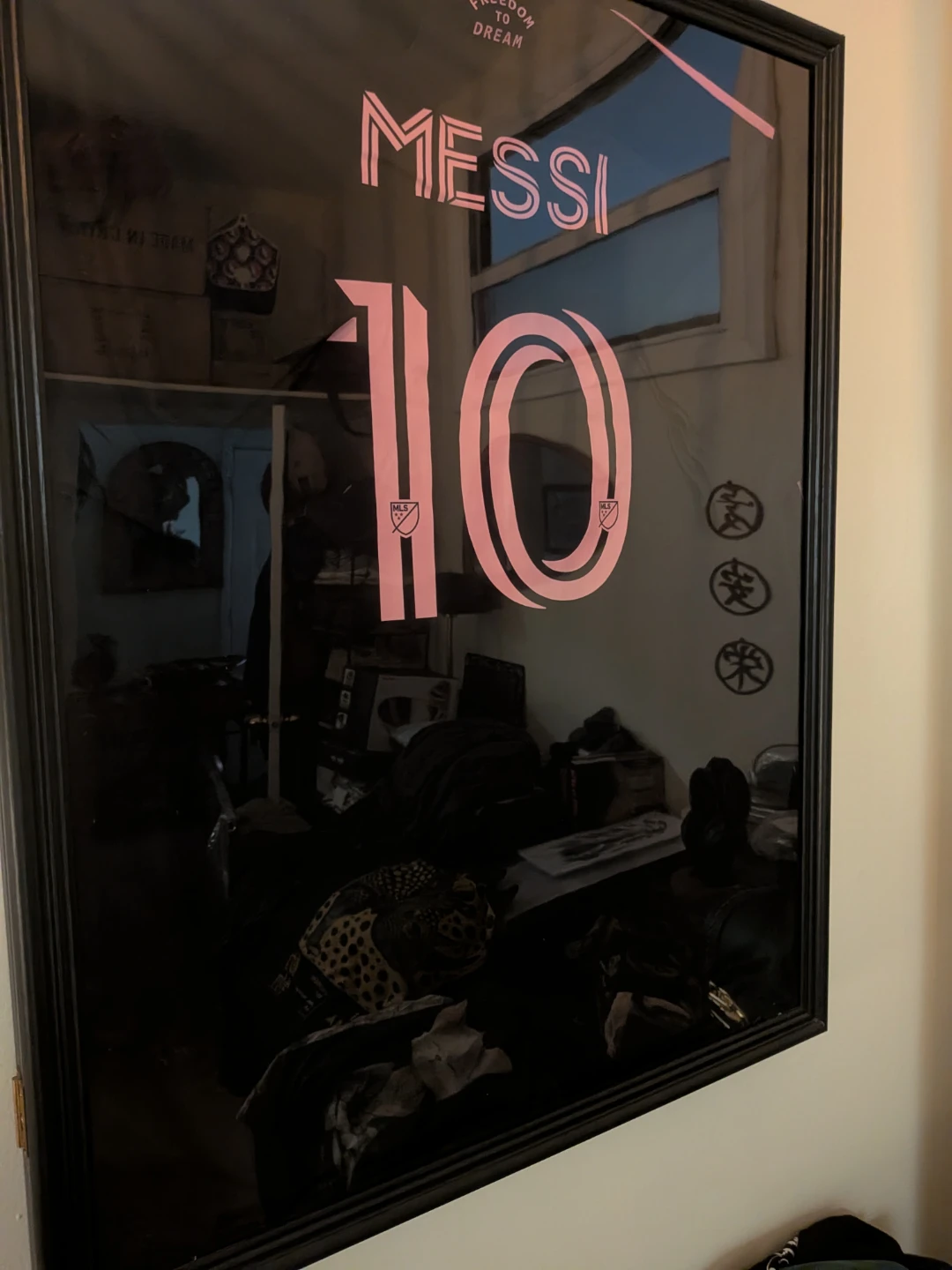 Framed original Adidas Messi shirt