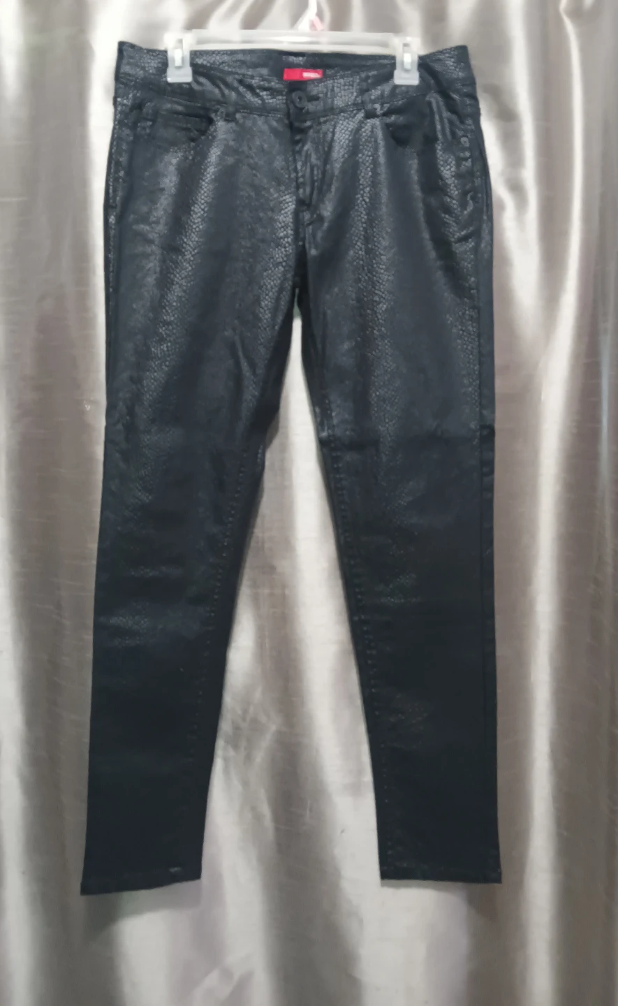 Bongo Faux Snakeskin Textured Skinny Jeans