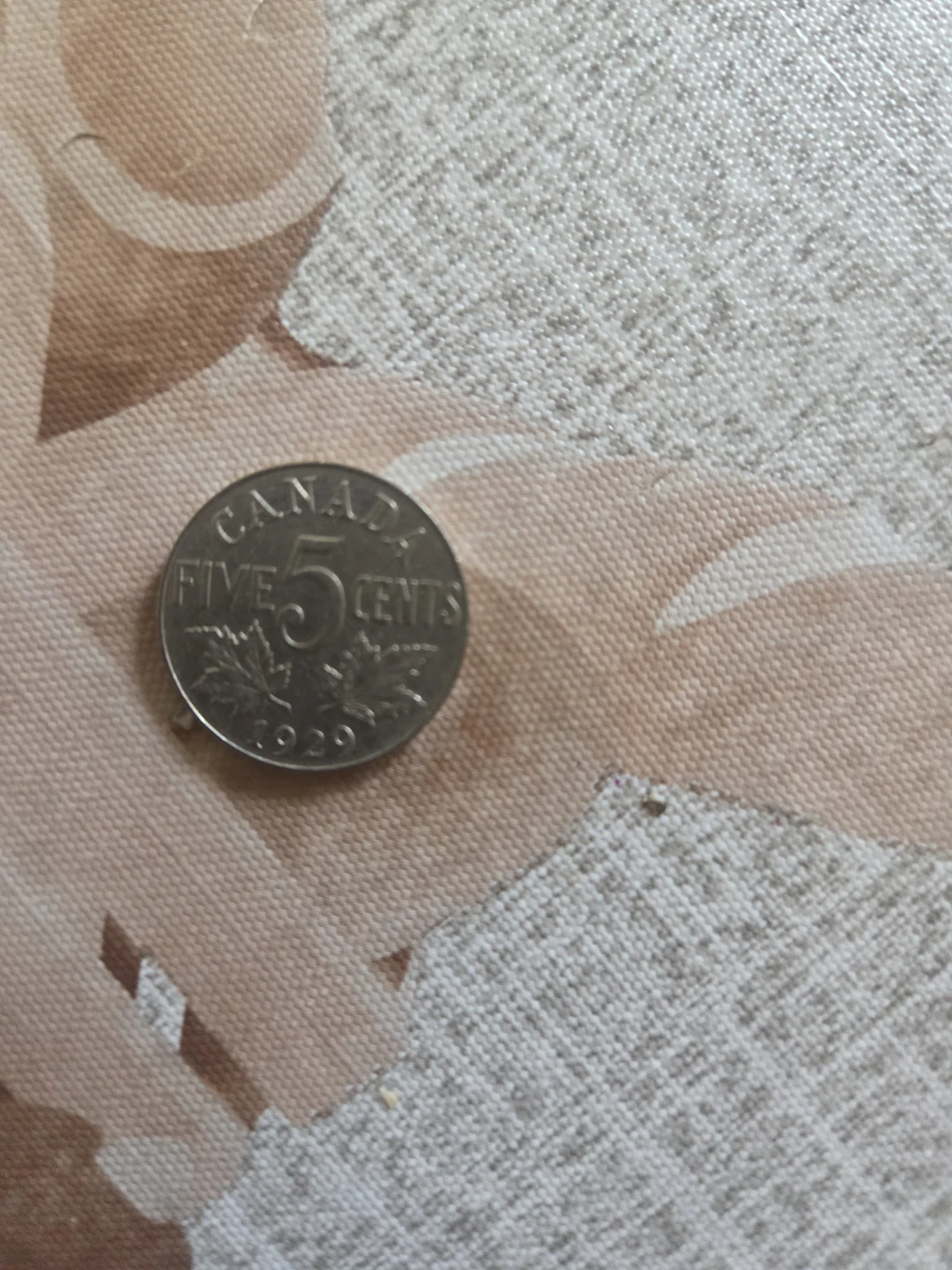 1929 Canadian Five Cents Coin