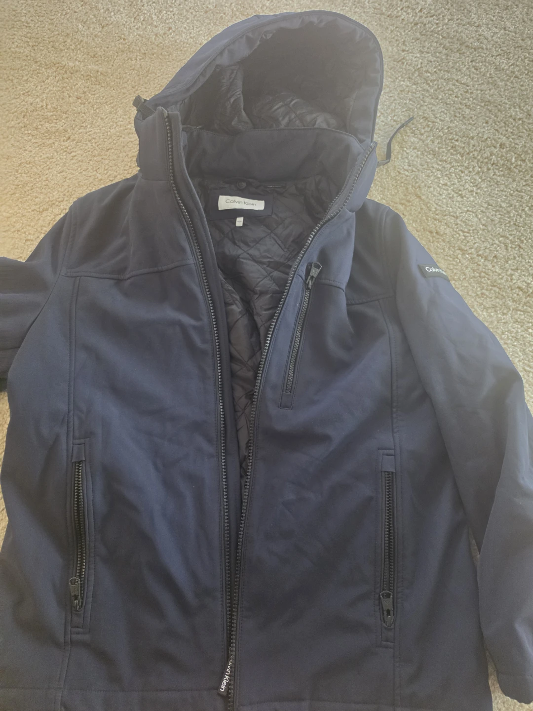Calvin Klein Navy Blue Hooded Jacket