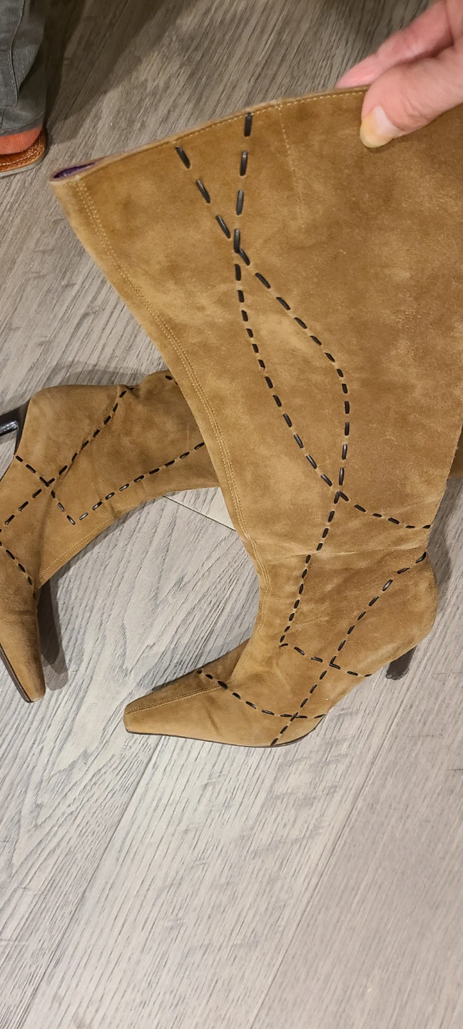 Tan Suede Knee-High Boots Size 37.5 - photo 2