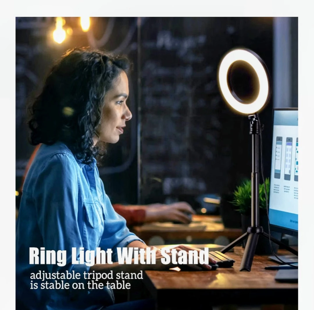 Jiozer 6 inch LED Ring Light with Tripod Stand - photo 2