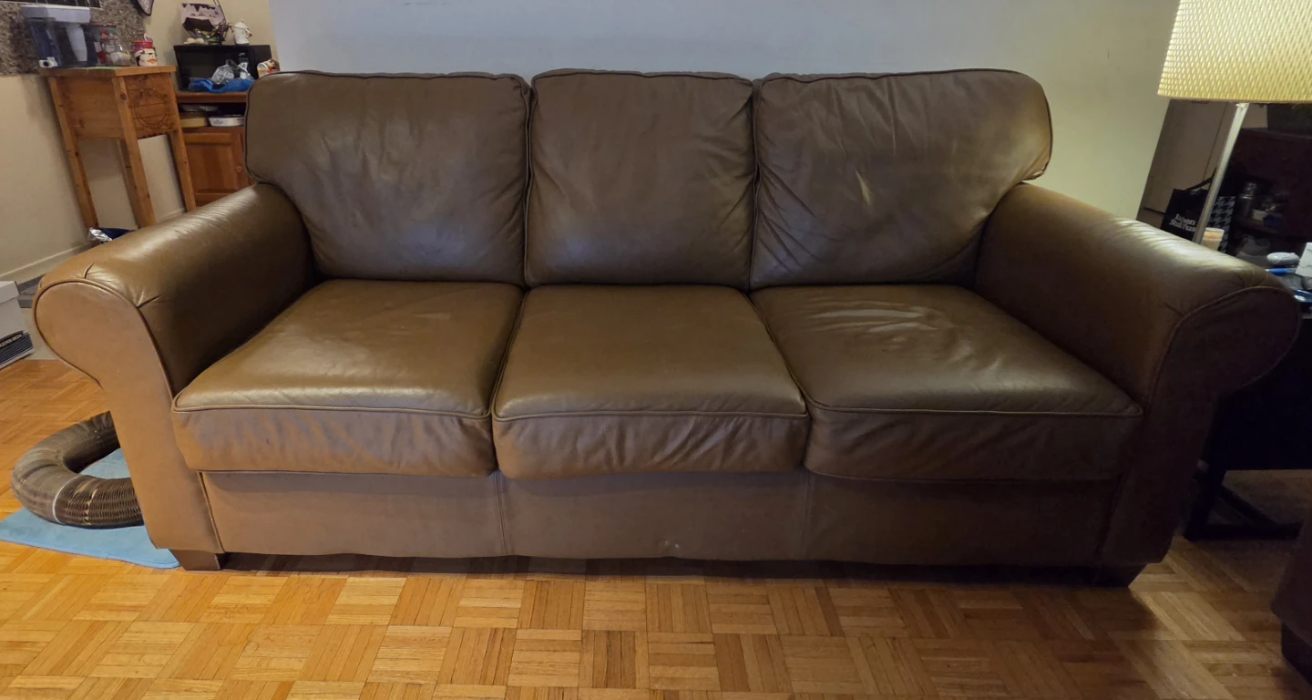 Brown Leather Sofa and Loveseat - photo 2
