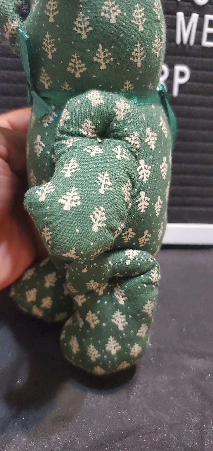 Green Holiday Pattern Fabric Teddy Bear - photo 3