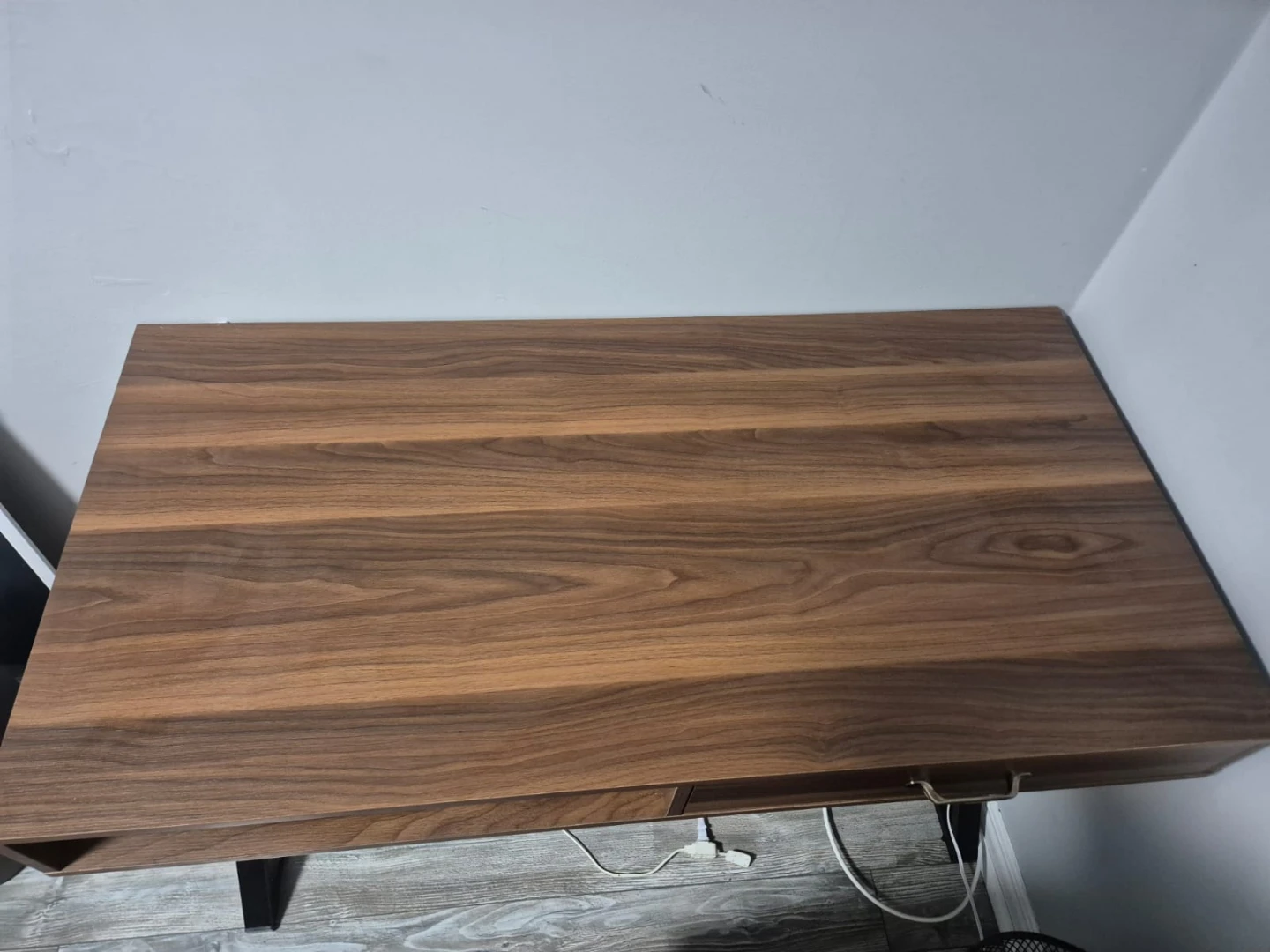 Wood Grain Writing Desk with  black metal X frame legs - photo 2