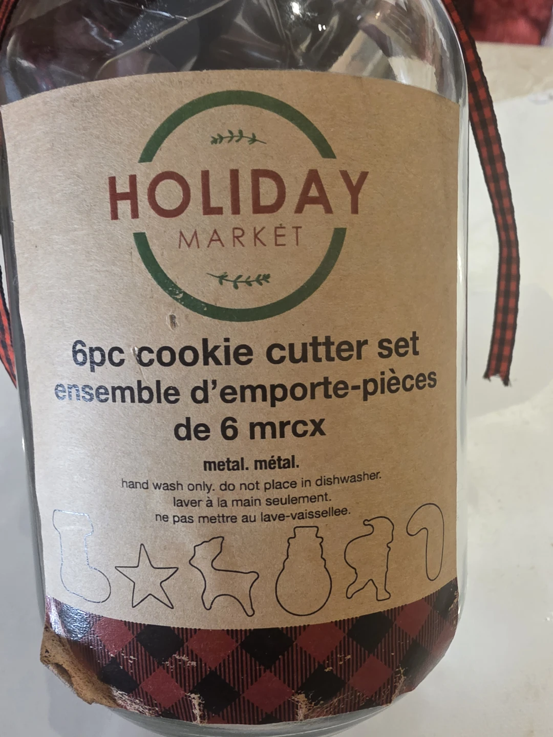 Holiday Market 6pc Cookie Cutter Set in Glass Jar - photo 3