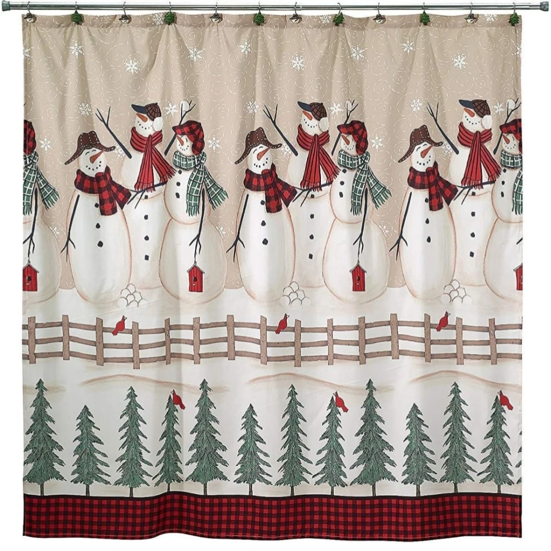 Avanti Home Christmas Snowman Shower Curtain